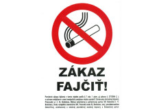 Nálepka "Zákaz fajčiť" 13x18,5cm