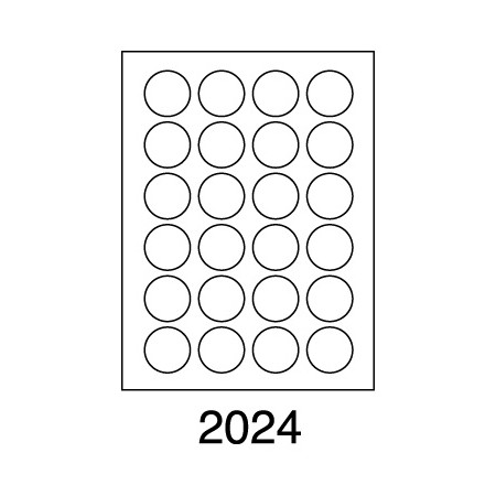 Etikety SOTO 2024, biele, kruhové priemer 40 mm